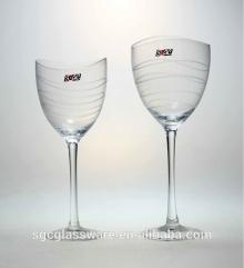 Hot sale etched decorated red wine glass whte wine glass