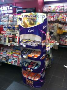 Cardboard Retail Floor Display Stand for Chocolate Bar