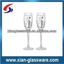 Promotional wholesales hand painted champagne glass for wedding