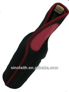 With sliver paper neoprene red wine cooler holder