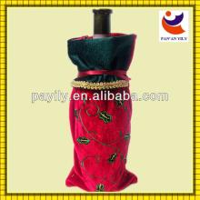 factory sale embroidery crafts christmas products cloth art class red wine bag christmas felt bag