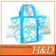Gravure print polyester tote pack champagne cooler bag