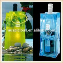 OEM wine cooler plastic bag transperent pvc ice bag for Champagne