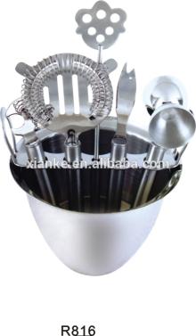 Fashionable stainless steel party beer set with champagne cooler
