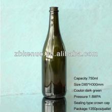 750ml dark green champagne bottle bubble wine glass bottle