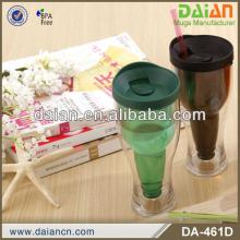 Plastic Double Wall Red Wine Cup with Lid