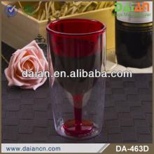 Hot sale Red wine mug double wall plastic wine tumbler with slide lid 2 go