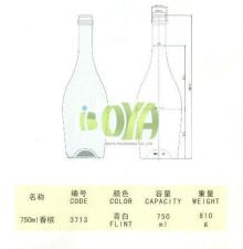 750ml White/Clear/High Flint Champagne Glass Bottle