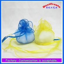 Foctory Direct Sale customized size and color round candy  organza  bag for weddings