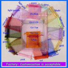 China Factory wholesale Colorful and customized size organza bag, organza jewelry bag, organza gift