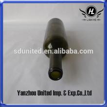High Quality 500ml Dark Green Glass Bordeaux Red Wine Bottle For Sale