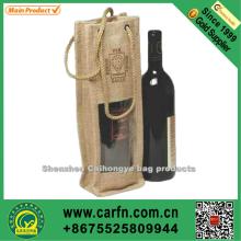 custom made red wine  jute  bag