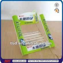 TSD-A708 custom made acrylic chewing gum counter display with printed sticker