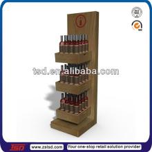TSD-W252 shop retail wooden mdf red wine display/ wood wine bottle display/ display wine rack superm