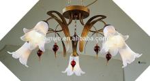 Vintage hooked davit pendant  lamp  with red wine pendants snow white  shade s