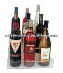 lucite 9 bottles red wine holder display