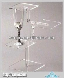3 Steps Clear Acrylic Table Red Wine Glass Display Stand 6091404214