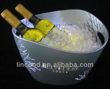 plastic cheap led champagne bucket/led acrylic ice bucket wholesale/rechargeable led vodka ice bucke