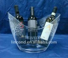 Hot selling 8L LD-B138 Custom plastic  vodka  ice bucket/wine cooler/ champagne  holder for party