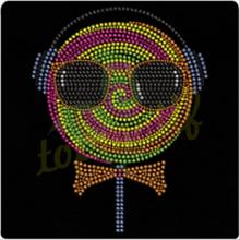 Cute Lollipop iron rhinestones for  kids  custom bling