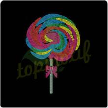 Neon color Lollipop korean rhinestones motif wholesale for t-shirts