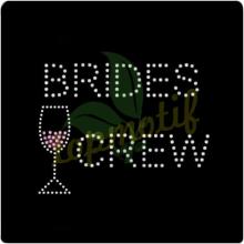 Transfer Brides Crew Motif Design,Red Wine Rhinestone Applique