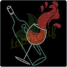  Iron  On Bling Rhinestone Red Wine Hotfix Motif Designs For Aprons