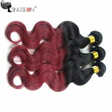 Excellent women types Virgin red wine hair weave