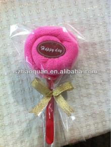 cheap lollipop shape towel cake/cheap lollipop towel cake
