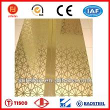 Mirror Champagne Gold Color Stainless Steel sheet For Elevator Decoration