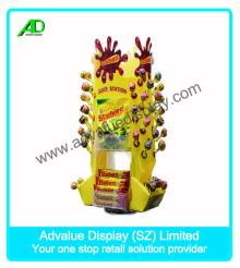 two sides round lollipop cardboard pop display stand