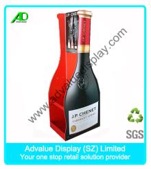 Red Wine/Beer Cardboard Display Stand Bottle Shaple For Supermarket