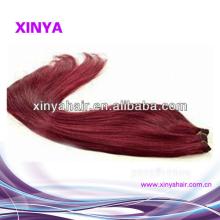 Fashional red wine hair weave 100% virgin indian hair extension/weaving wholesale