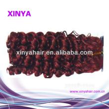 Most popular red wine curly hair 100% virgin indian hair extensions