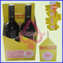 High quality reinforced structure design double sides cardboard PDQ tray display for red wine,wine d