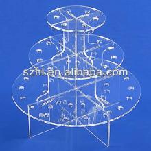 3 tiered  cake  pop lollipop display stand acrylic  cake   push  pop stand
