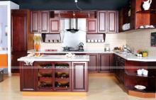 Most popular updated up red wine lacquer kitchen cabinet