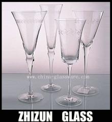 S00201  crystal  clear industries  glass ware,clear stem ball  glass ,handmade french  red   wine   glass 