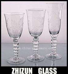S00196 handmade french red wine glass,crystal clear industries glassware,clear stem ball glass