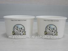 Custom Logo 100% biodegradable Custom Printed Frozen Yogurt Cup Paper
