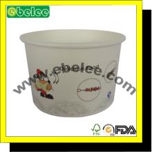 Disposable paper miso soup bowl with plastic lid