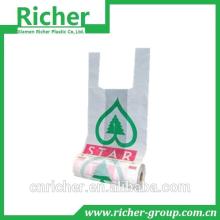 Vest Handle Sealing HDPE White Color Plastic T-shirt Bag