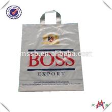 HDPE plastic shopping T-shirt handle bag on roll with 2 colors printing