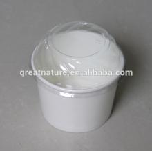 White ice cream paper cups, packaging bowl for frozen yogurt
