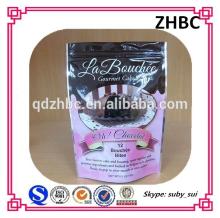 stand up pouch chocolate packaging bag with zipper