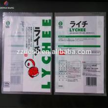 Custom printed plastic flat ldpe food packaging bag for frozen fruit packaging