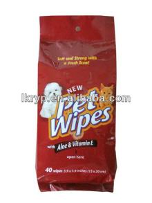 40pcs cheap pet wipe with aloe and vitamin E