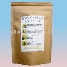 round bottom stand up brown kraft paper empty tea bag