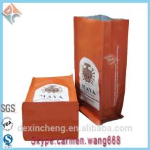 Matte Finish appearance Box Bottom Coffee Bag With Valve Custom Design