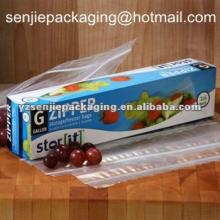 Clear LDPE resealable reusable freezer ziplock bags/reusable food packaging bag